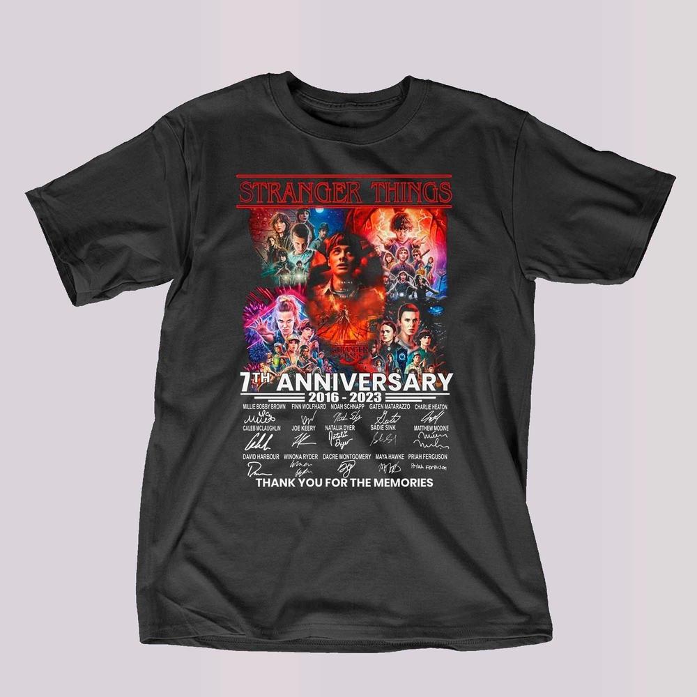 Stranger Things 7Th Anniversary 2016  2023 Thank You For The Memories T-Shirt